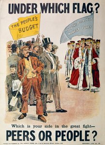 Póster del Partido Liberal para las elecciones generales británicas de enero de 1910